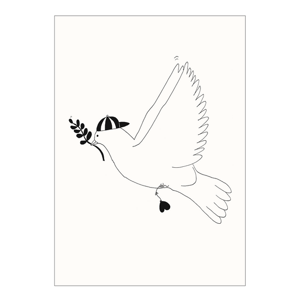 postkaart hipster peace pigeon