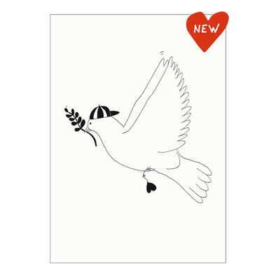 postkaart hipster peace pigeon