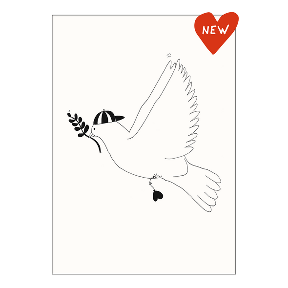 postkaart hipster peace pigeon