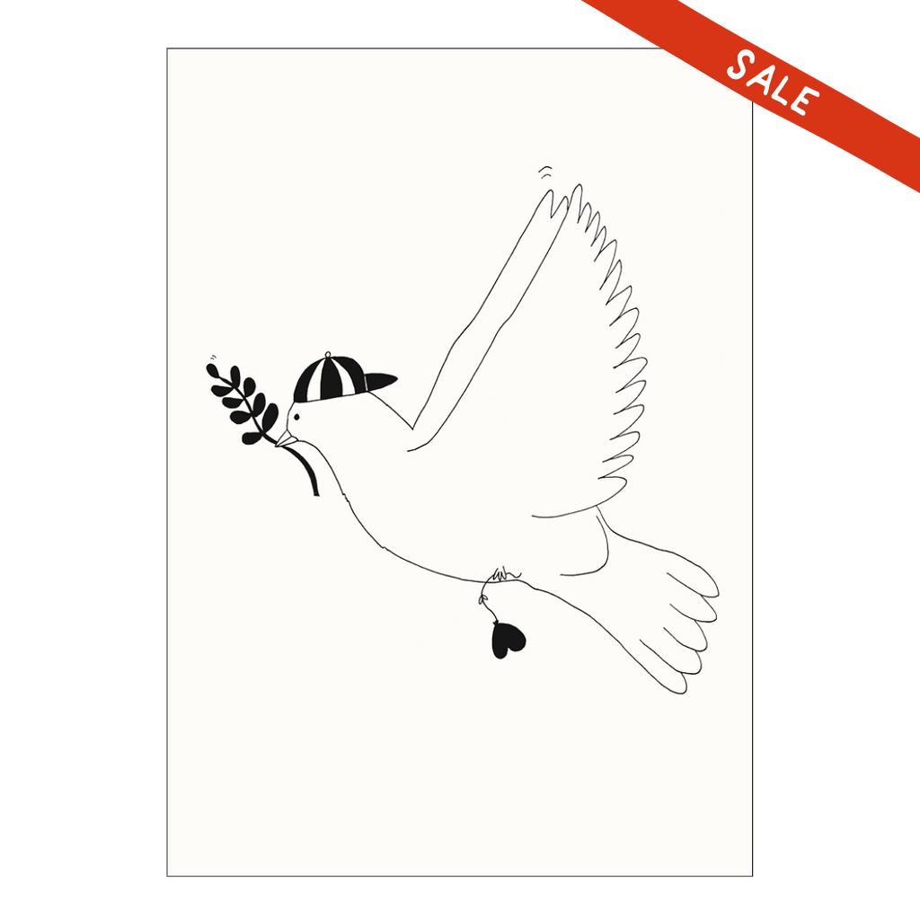 postcard hipster peace pigeon
