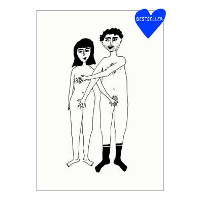 poster naked couple A4