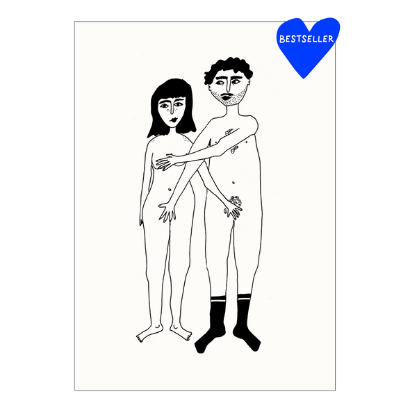 poster naked couple A4