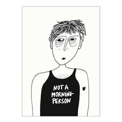 postkaart not a morning person
