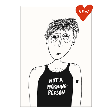 postkaart not a morning person