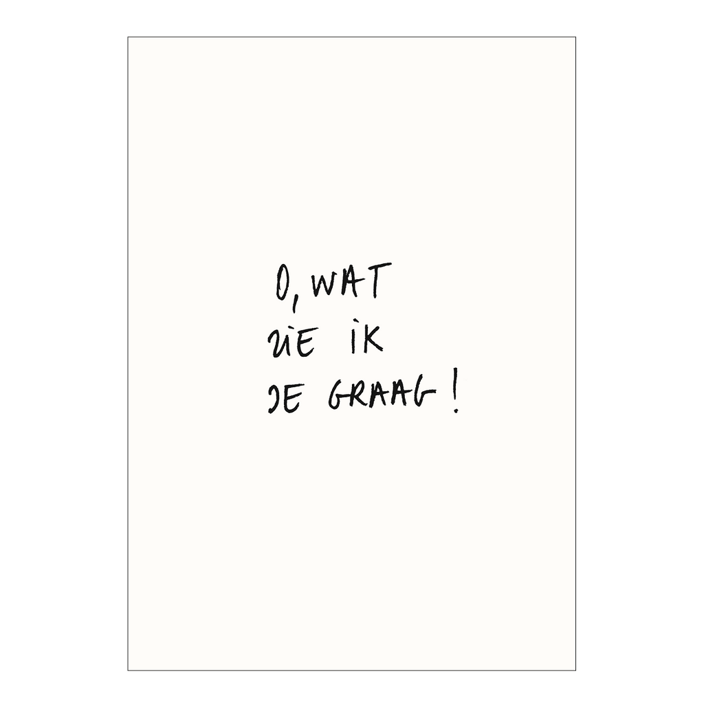 postkaart o, wat zie ik je graag!