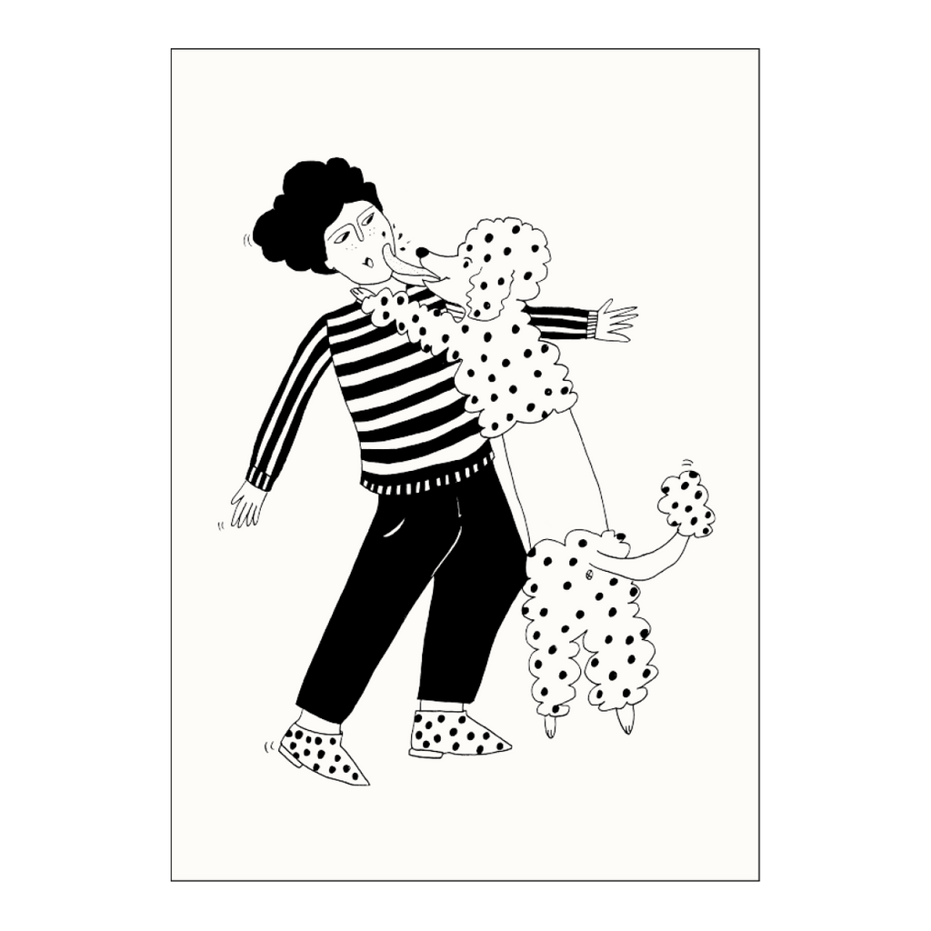 postkaart poodle love