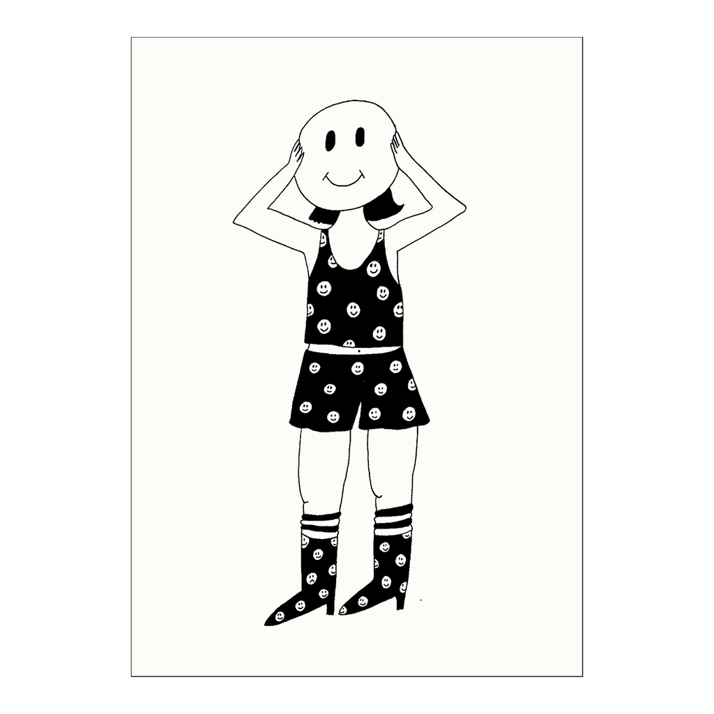 postkaart smiley girl