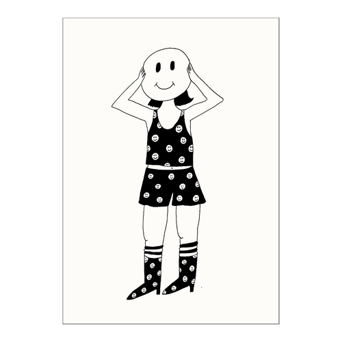 postcard smiley girl