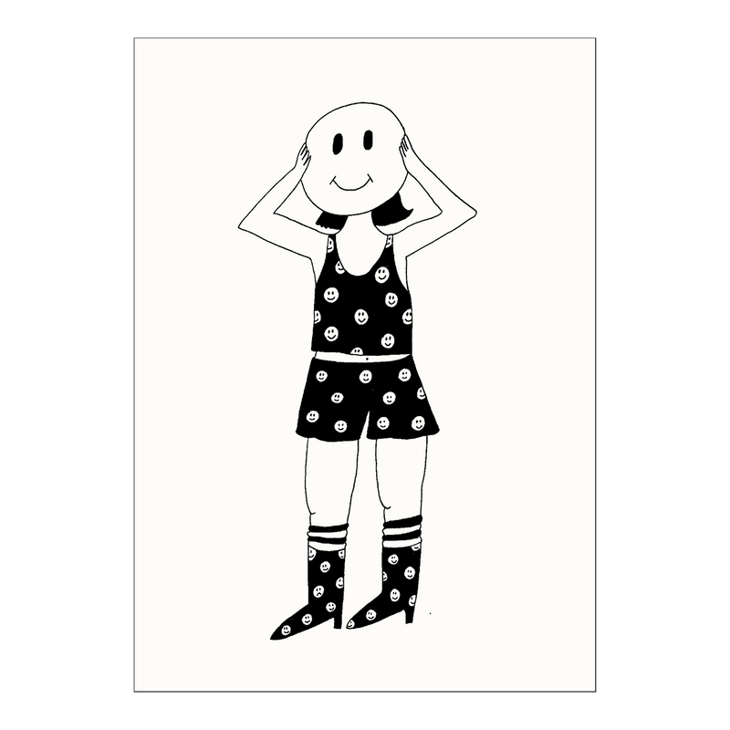 postkaart smiley girl