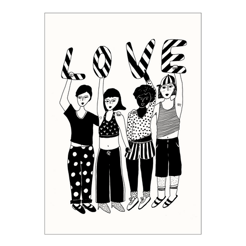 postcard striped love