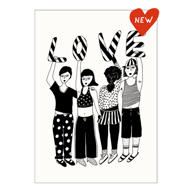 postkaart striped love