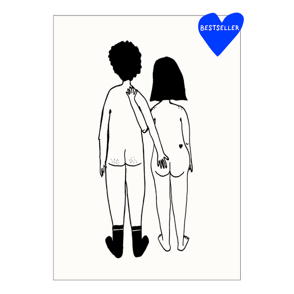postkaart naked couple back