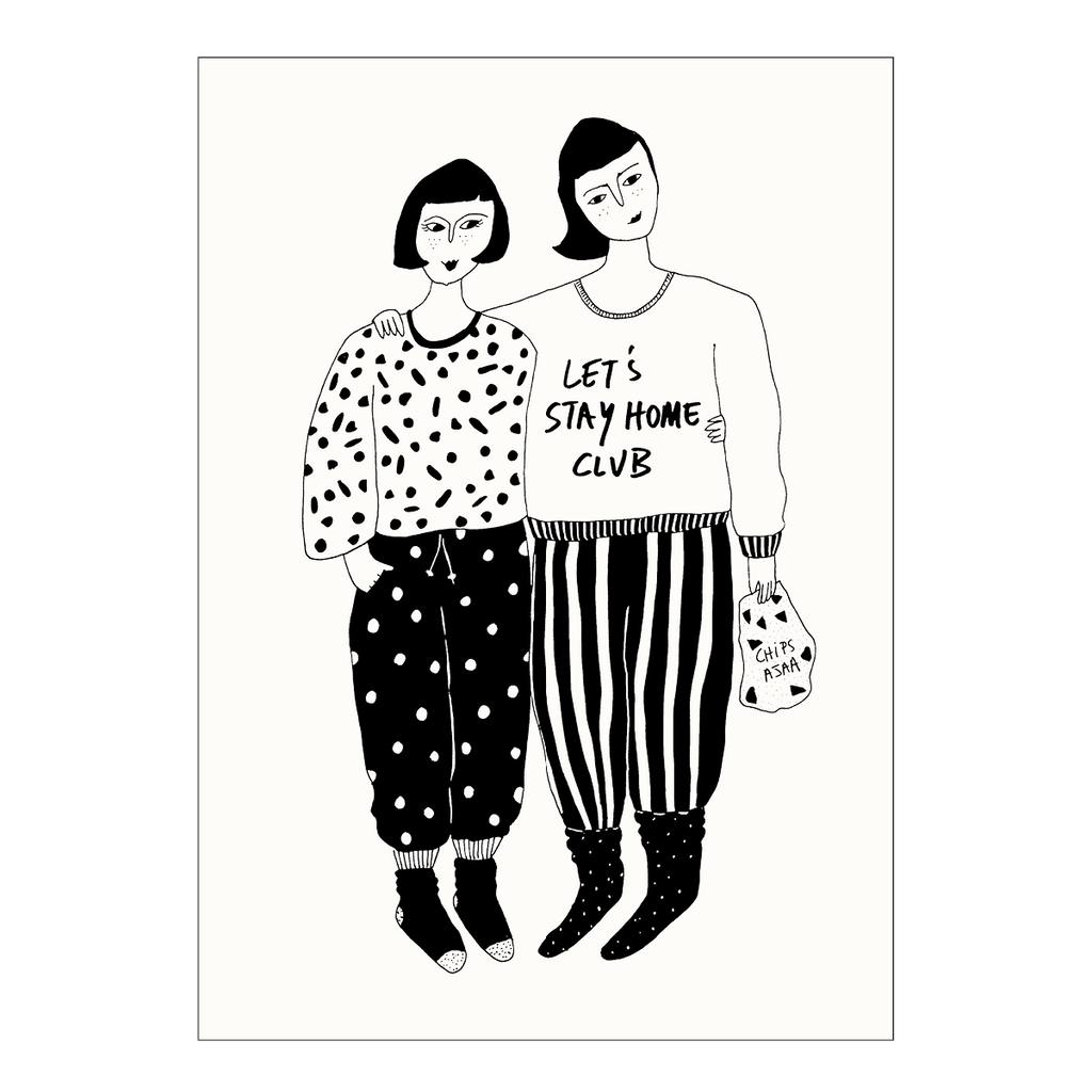 poster stay home club A4