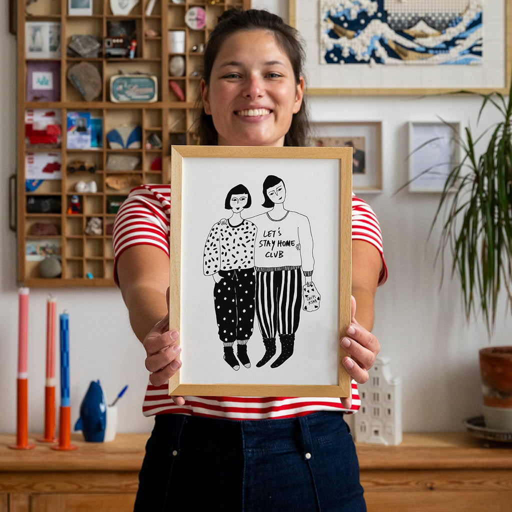 poster stay home club A4