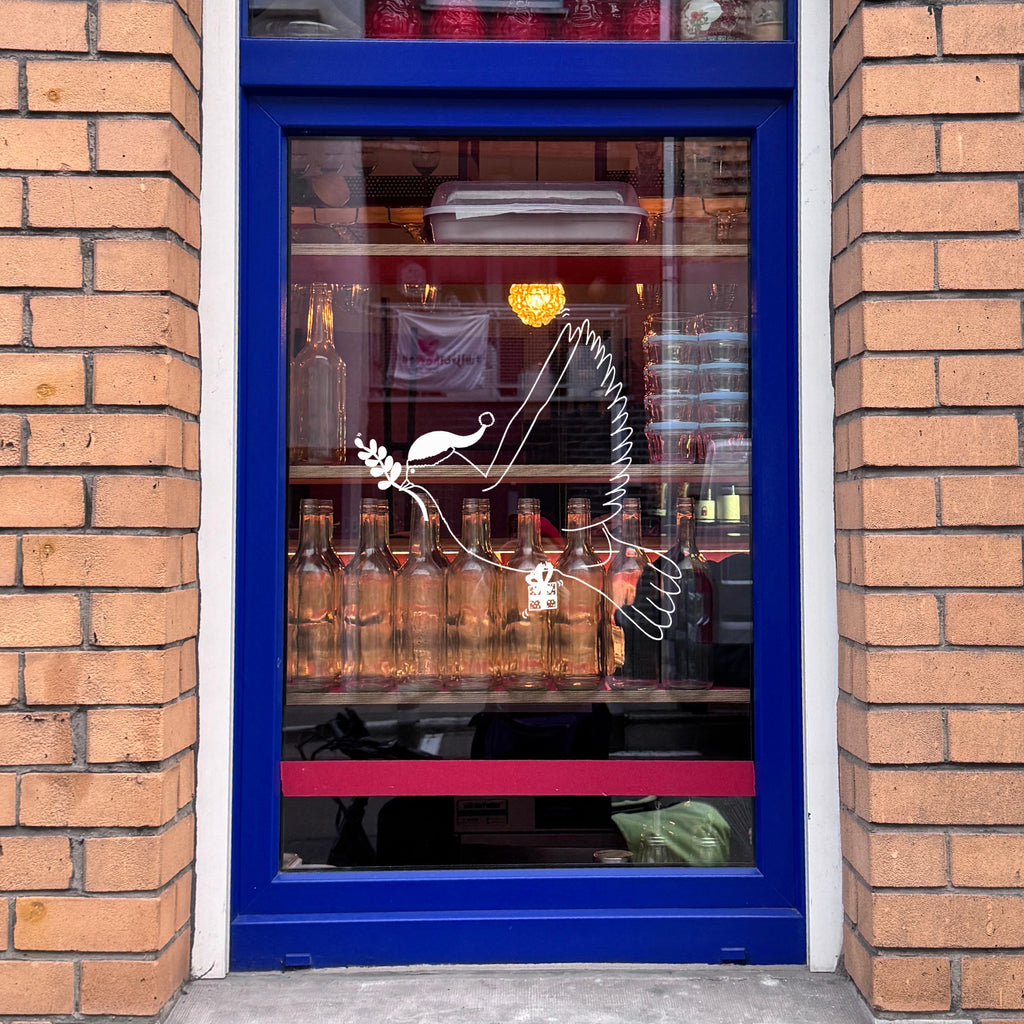 raamsticker santa peace pigeon xl