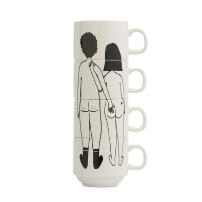 stapelbare mokken naked couple back (set*4)