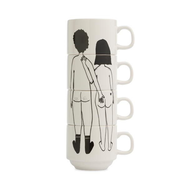 stapelbare mokken naked couple back (set*4)