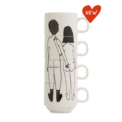 stapelbare mokken naked couple back (set*4)