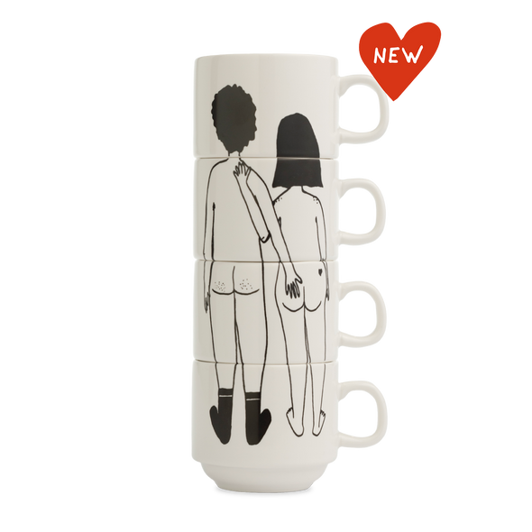 stapelbare mokken naked couple back (set*4)