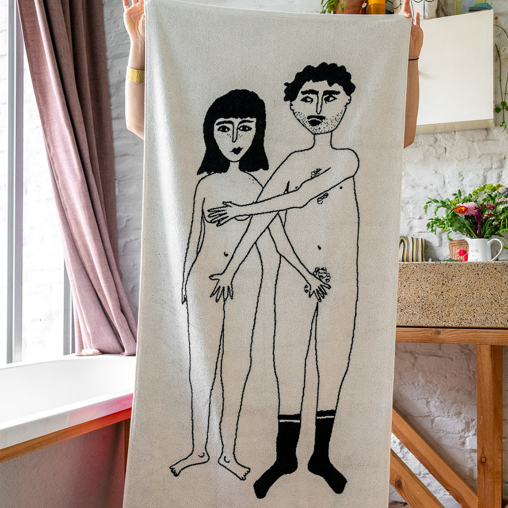 bath towel naked couple