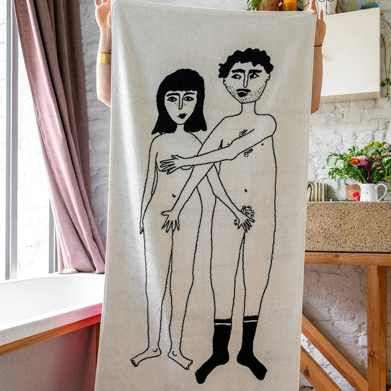bath towel naked couple