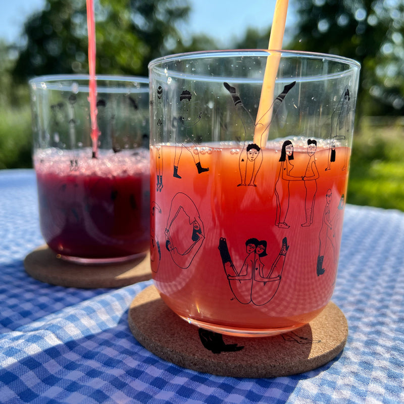 glazen nude abc (set van 4)