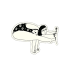 vinyl sticker awkward pose with flowers