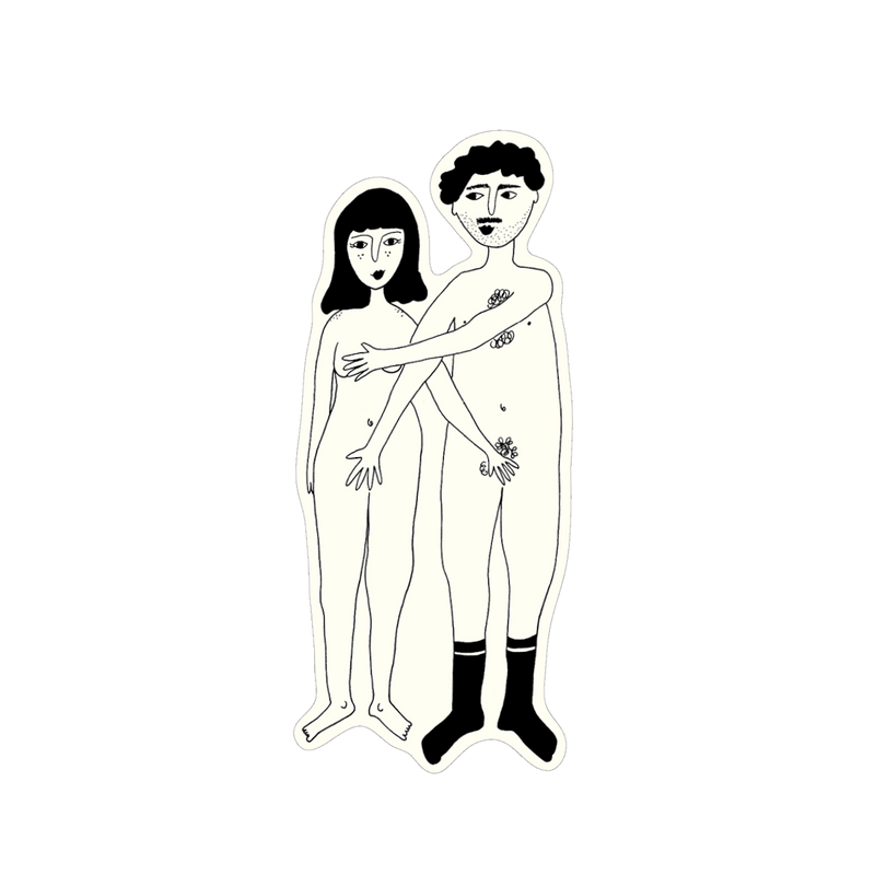 vinyl sticker naked couple