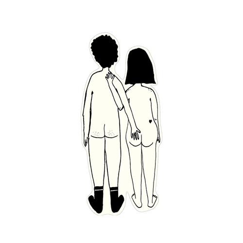 vinyl sticker naked couple back