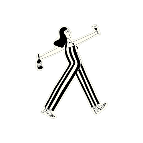 vinyl sticker wine o'clock