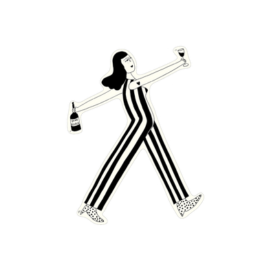 vinyl sticker wine o'clock