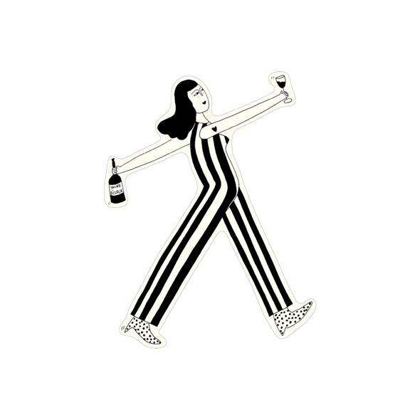 vinyl sticker wine o'clock