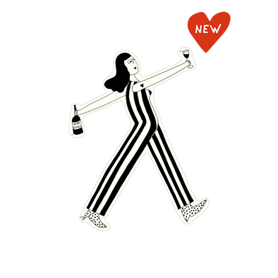 vinyl sticker wine o'clock