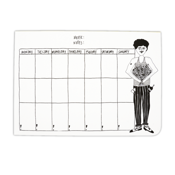 🎁 weekly planner A4 flower man