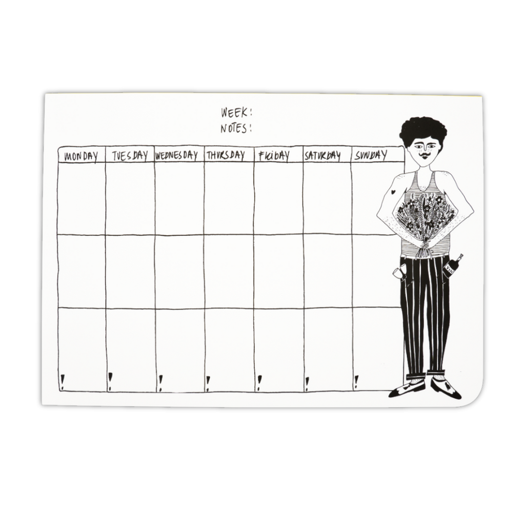 weekly planner A4 flower man