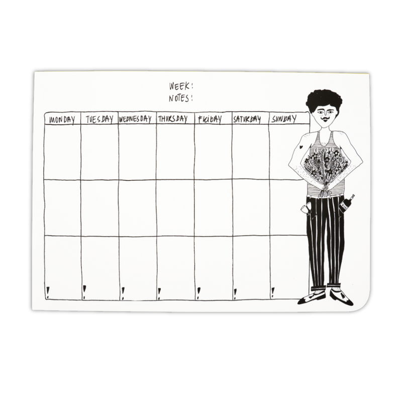weekly planner A4 flower man