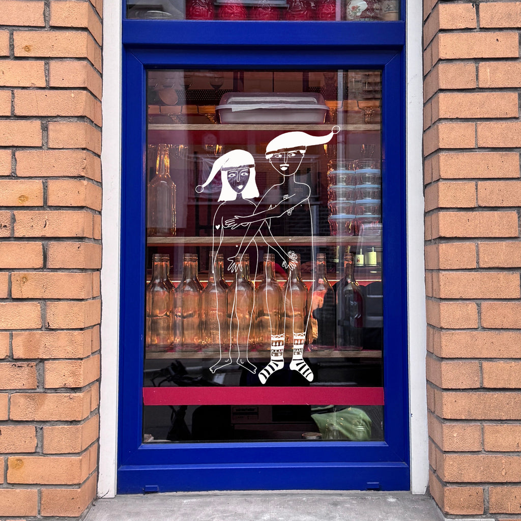 raamsticker x-mas naked couple