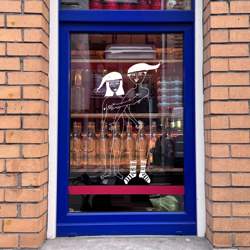 raamsticker x-mas naked couple