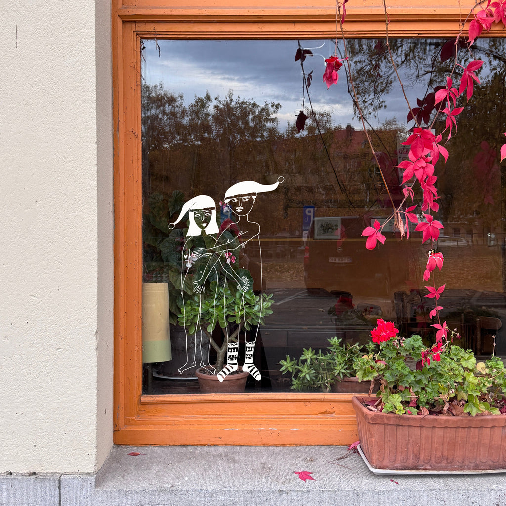 raamsticker x-mas naked couple