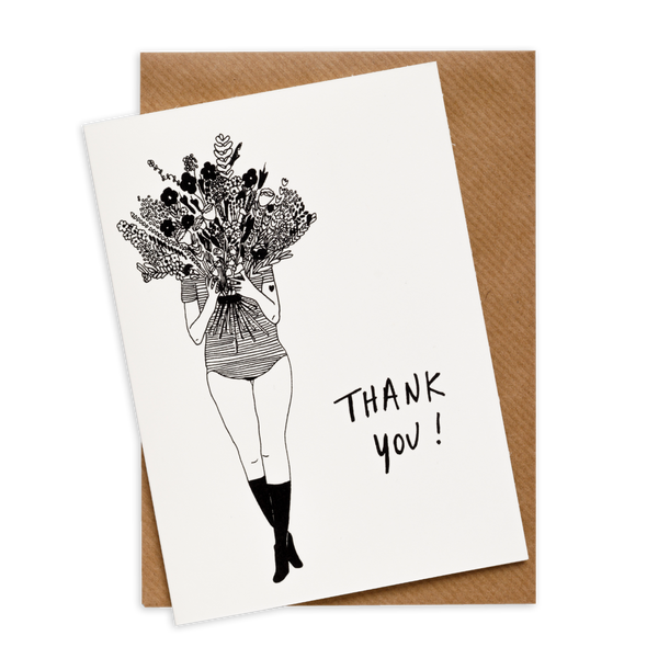 greeting card thank you flower girl