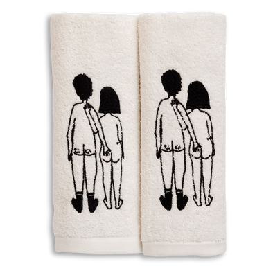 guest towel naked couple back (set of 2)