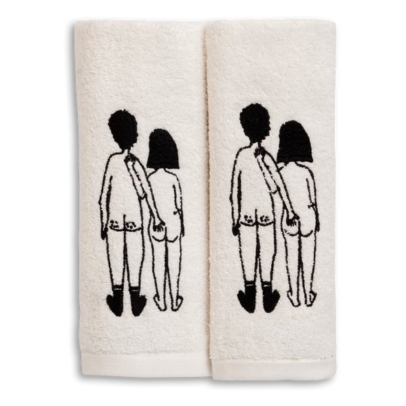 guest towel naked couple back (set of 2)
