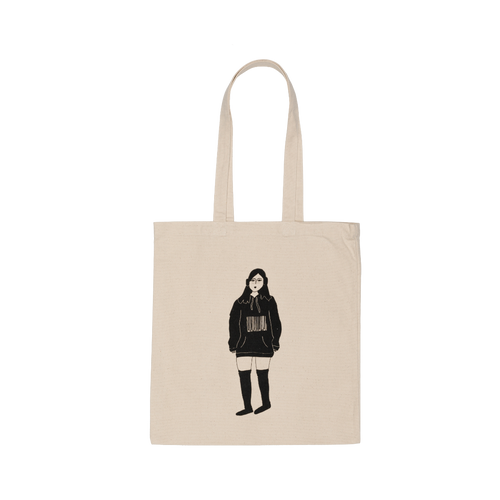 tote bag barcode girl