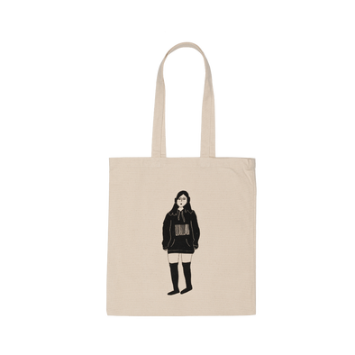 tote bag barcode girl