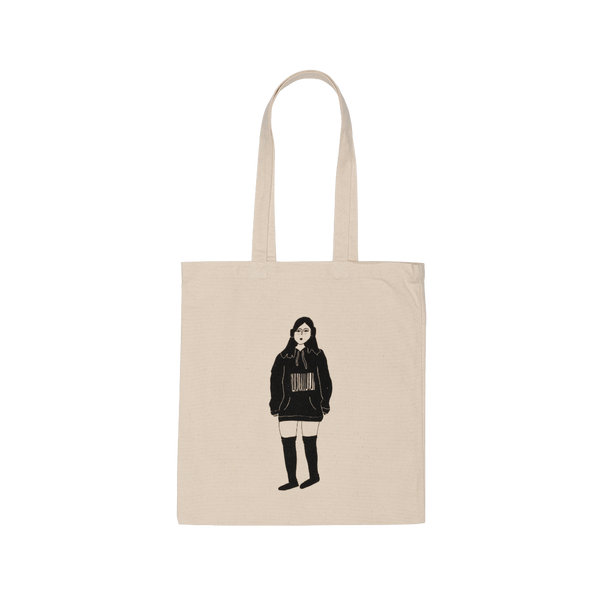 tote bag barcode girl