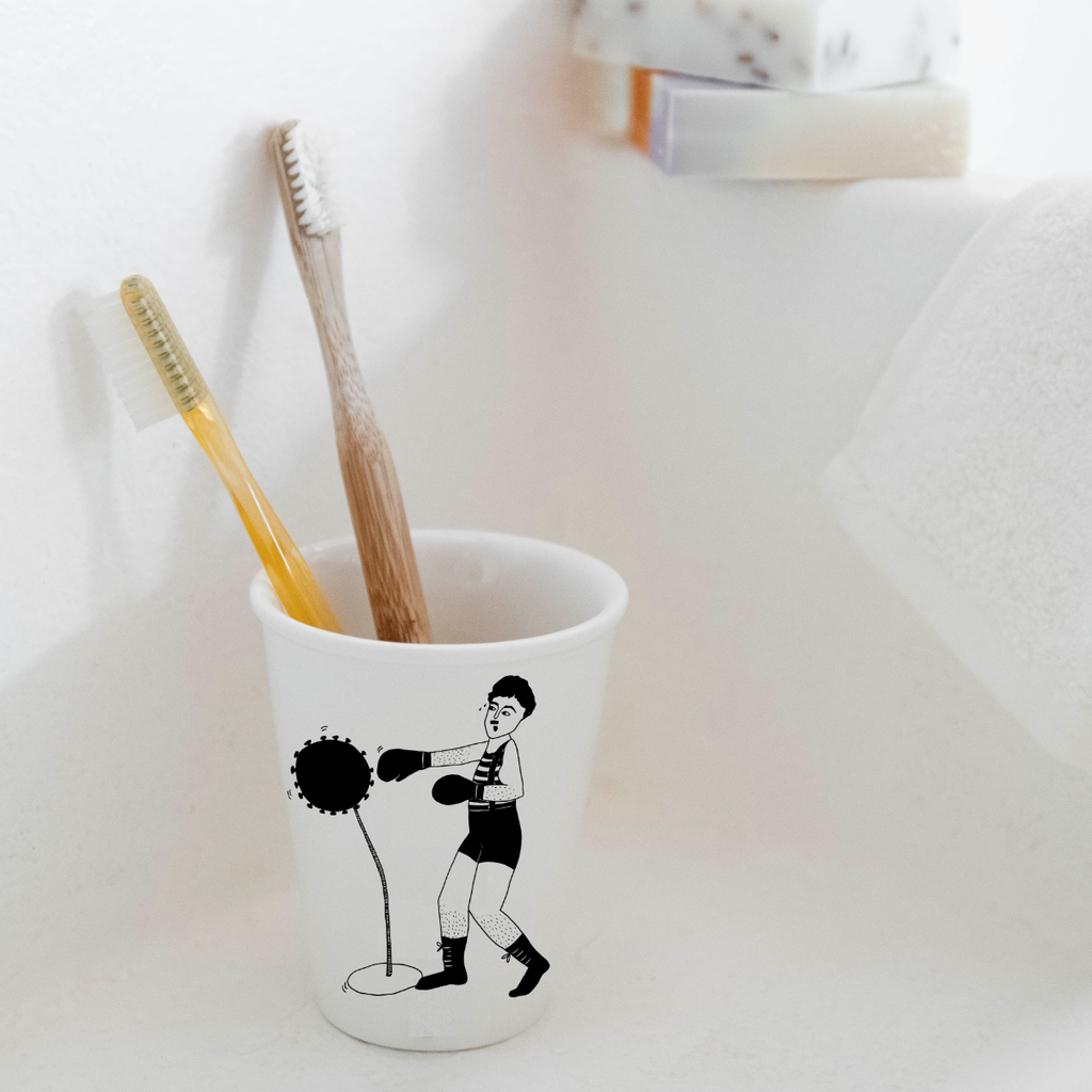 Porselein beker corona boxer