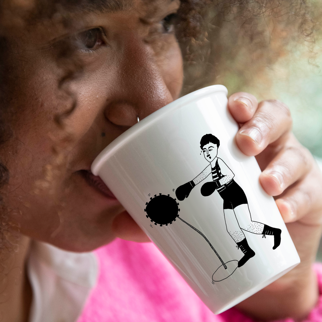 Porselein beker corona boxer