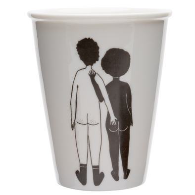 cup white man & black woman