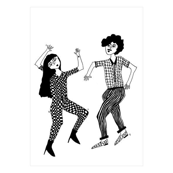 postkaart dancing couple