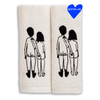 guest towel naked couple back (set of 2)